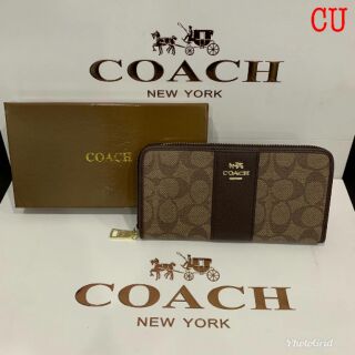 กระเป๋าตังค์      Coach  แถบสี 8 นิ้ว