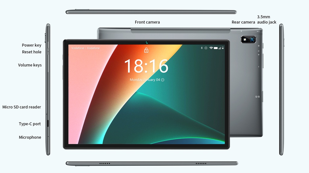 รายละเอียดเพิ่มเติมเกี่ยวกับ Tablet PC BMAX i10 Pro จอ 10.1 4/64 GB Android 11 2-SIM 2MP+5MP ใช้เรียนออนไลน์ ดูหนัง ราคาประหยัด จัดส่งในไทยประกัน1ปี
