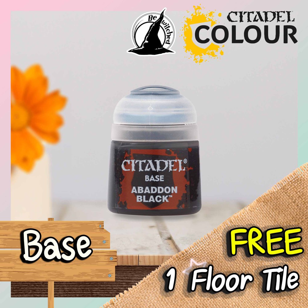 ราคาและรีวิว(Base) ABADDON BLACK : Citadel Paint แถมฟรี 1 Floor Tile