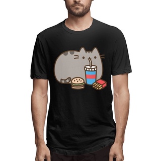 เสื้อยืด Pusheen The Cat "Fast Food Pusheen" สีเทาเข้ม สําหรับผู้ชาย