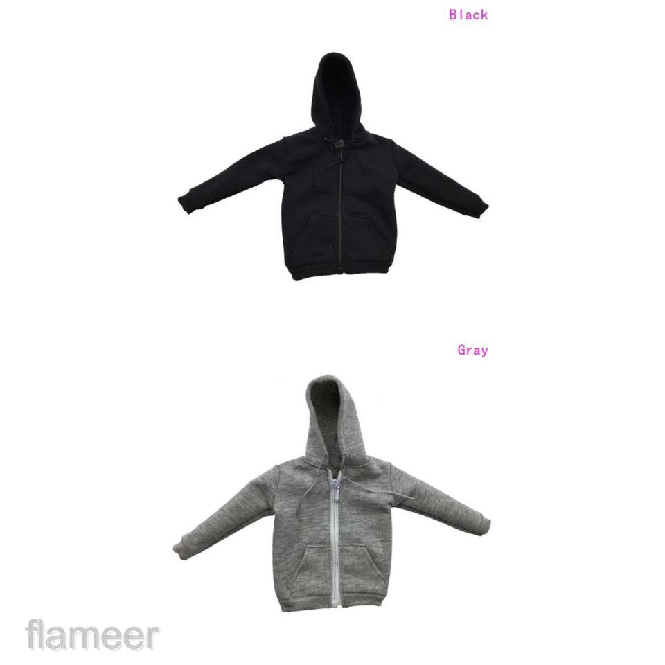 ภาพหน้าปกสินค้า12'' Action Figure Clothes 1/6 Scale Zip Hoodie Hooded Sweatshirt Outer Wear จากร้าน flameer.th บน Shopee