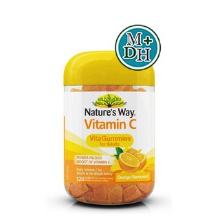 ภาพขนาดย่อของภาพหน้าปกสินค้าNature's Way Vitamin C Vita Gummies เนเจอร์สเวย์ วิตามินซี เยลลี่ วิตามิน สำหรับผู้ใหญ่ รสส้ม ขนาด 120 เม็ด 17793 จากร้าน medicalhub115 บน Shopee ภาพที่ 1