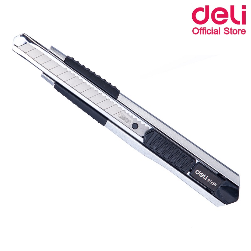 deli-2056-cutter-คัทเตอร์-ขนาด-13-ใบมีด-ใช้งานง่าย-พกพาสะดวก-คัตเตอร์อย่างดี-ราคาถูก-office-อุปกรณ์สำนักงาน-อุปกรณ์ตัด