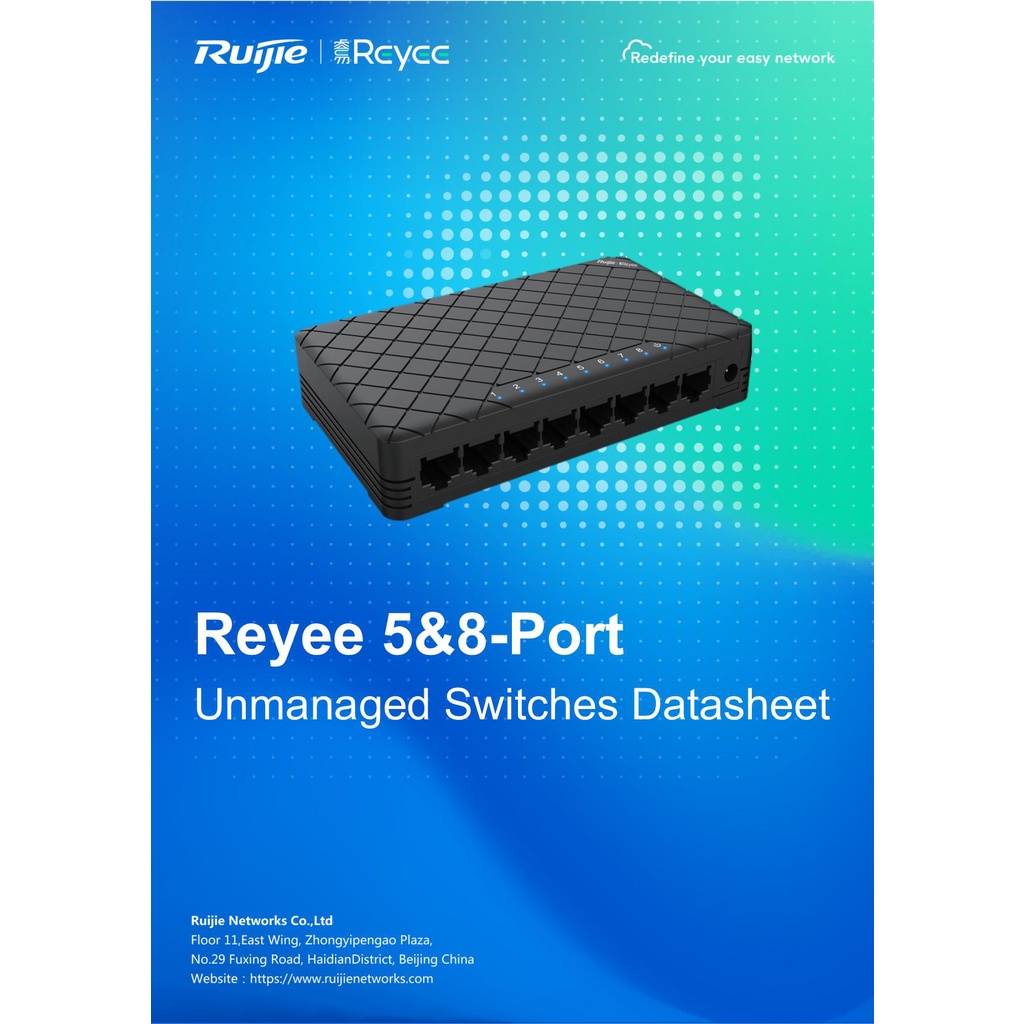 ruijie-rg-es05g-reyee-5ports-gigabit-unmanaged-switch-สวิตซ์-ของแท้รับประกันศูนย์ไทย-3-ปี