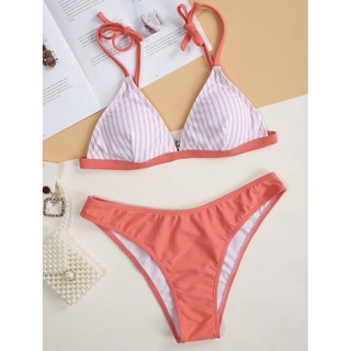 ชุดว่ายน้ำ บิกินี สีส้มซัมเมอร์ พร้อมส่ง