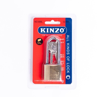 Kinzo แม่กุญแจ No.888L รุ่นพิเศษ มียางกันน้ำ พร้อมลูกกุญแจ 3 ดอก มีรุ่น 25 มม. และ 32มม.กุญแจ กุญแจททองเหลือง กุญแจล็อค