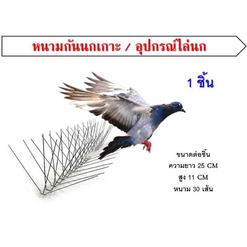 หนามกันนก-1-ชิ้น-ยาว-25-ซ-ม-เหมาะสมกับการไล่นกพิราบและนกต่างๆ