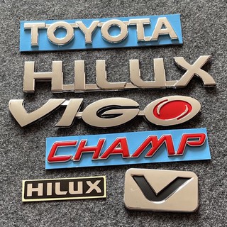 โลโก้ TOYOTA HILUX VIGO CHAMP V สติ๊กเกอร์ HILUX ตัวหนังสือฝาท้าย (จำนวน 6 ชิ้น)