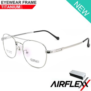 Titanium 100 % แว่นตา รุ่น AiRFLEX AF 222 สีเงิน กรอบเต็ม ขาข้อต่อ วัสดุ ไทเทเนียม กรอบแว่นตา Eyeglasses