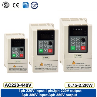 แปลงความถี่ 220V 380V VFD อินเวอร์เตอร์ 0.75kw 1.5KW 2.2KW หม้อแปลงควบคุมความเร็ว ตัวควบคุมอินเวอร์เตอร์ ไดรเวอร์ความถี่ตัวแปร