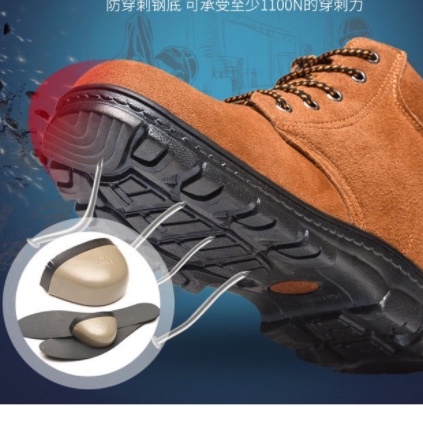 ภาพหน้าปกสินค้ารองเท้าเซฟตี้ หนังกลับ หุ้มข้อ รองเท้าหัวเหล็ก พื้นเสริมเหล็ก รองเท้า เซฟตี้ safety shoes จากร้าน yarbutusad240 บน Shopee