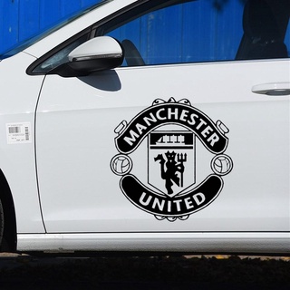 สติกเกอร์สะท้อนแสง ลายฟุตบอล Manchester United ขนาด 40-60 ซม. สําหรับติดตกแต่งประตู หน้าต่าง กระจกหน้ารถยนต์