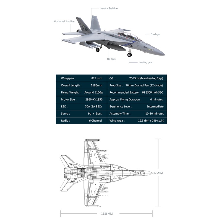 เครื่องบินโฟม-ตัวลำ-ชุดไฟ-jet-f-a-18f-super-hornet-ดักแฟน-70mm-pnp-rochobby-ไม่รวมวิทยุ-รีซีฟ-แบต-เครื่องบินบังคับ-rc