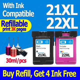 HP 21 HP 22 ตลับหมึก HP 21XL HP 22XL หมึก HP21XL HP22XLตลับหมึกรีฟิลเข้ากันได้สำหรับ HP F2110 F2120 F2128  F2140 F2180