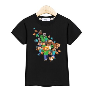 ภาพหน้าปกสินค้าเสื้อยืดเด็ก รูปแบบตัวละครเกม แขนสั้นฤดูร้อน เสื้อของเด็กผู้ชายBoys tops minecraft tshirts ที่เกี่ยวข้อง