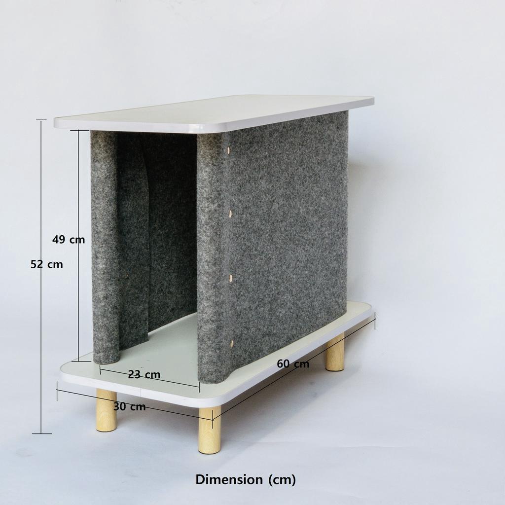 cat-house-x-side-table-โต๊ะข้างแมว-บ้านแมวอเนกประสงค์-ที่นอนแมว-บ้านแมวminimal-หุ้มด้วยผ้าสักหลาดเนื้อนุ่ม-ถอดซักได้