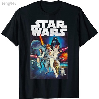 ♞CX Star Wars Vintage Cast โปสเตอร์เสื้อยืดขนาดใหญ่ t เสื้อสำหรับชายหญิงเสื้อ เสื้อผ้า tie dye adidas tshirt