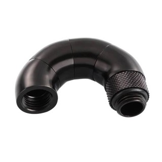 Bykski G1/4 Male to Female 180 Degree Triple Rotary Elbow Fitting - Black (B-RD180-SK)