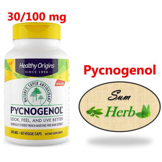 (พร้อมส่ง) Healthy Origins Pycnogenol® 30/100 mg - 60 Veggie Caps. สาร ...