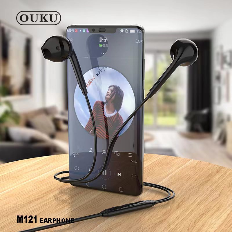 ภาพหน้าปกสินค้าOUKU M121 เสียงดี หูฟังเพลง+คุยโทรศัพท์ FOR MUSIC&CALL หูฟังรุ่นใหม่ล่าสุด ยาว1.2เมตร มีไมค์คุยโทรศัพท์ ได้ ของแท้ จากร้าน fa0635048437 บน Shopee