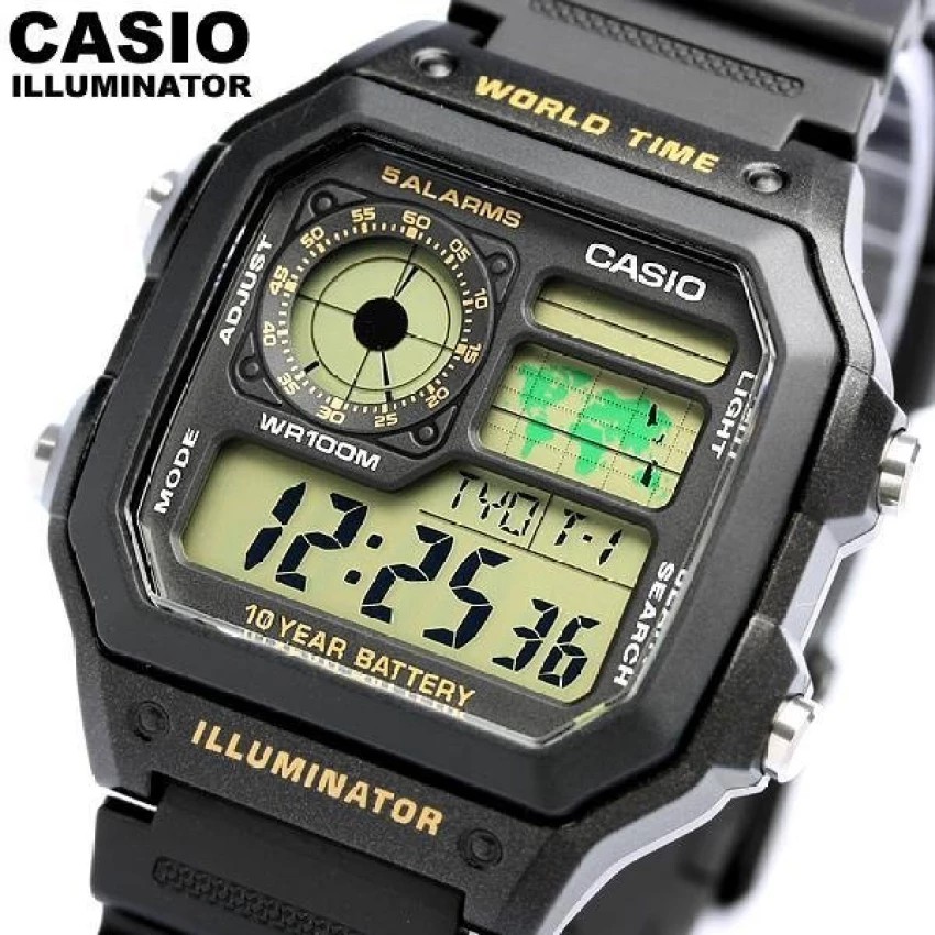 ภาพหน้าปกสินค้าCasio Standard นาฬิกาข้อมือผู้ชาย สีดำ สายเรซิน รุ่น AE-1200WH-1BVDF จากร้าน timeandtime บน Shopee