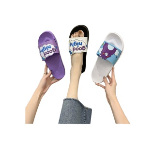 โปรโมชั่น Flash Sale : （แนะนำให้ซื้อเพิ่ม1เบอร์)รองเท้าแฟชั่น รองเท้าแตะผู้หญิง (หมีgood night) รองเท้าพื้นยาง รองเท้ายางนิ่มใส่สบาย
