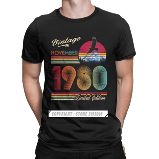 เสื้อยืดลําลอง แขนสั้น พิมพ์ลาย November 1980 40th Birthday สไตล์วินเทจ คุณภาพสูง สําหรับผู้ชาย อายุ 40 ปีS-5XL