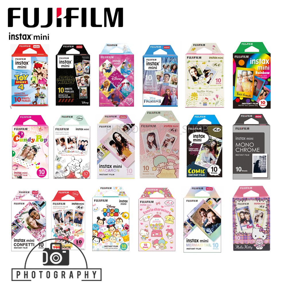 ภาพหน้าปกสินค้าFujifilm Film instax mini ฟิล์มคละลายการ์ตูน ฟิล์มโพราลอยด์ ฟิล์มกล้องอินสแตนท์ ของแท้จากศูนย์ จากร้าน photography_shop บน Shopee