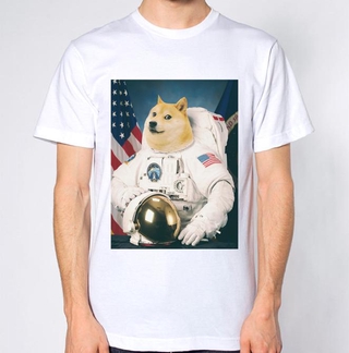 Doge เสื้อยืดแขนสั้นผ้าฝ้าย 100 % ลายนักบินอวกาศ Nasa