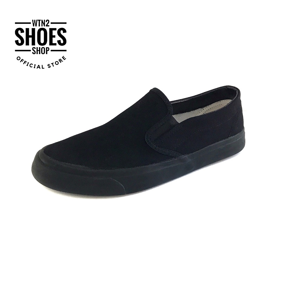 ภาพหน้าปกสินค้าส่งฟรี รองเท้าผ้าใบผู้ชายสลิปออน Goldcity NS011 สีดำ รองเท้า Slip On รองเท้าผ้าใบสีดำ