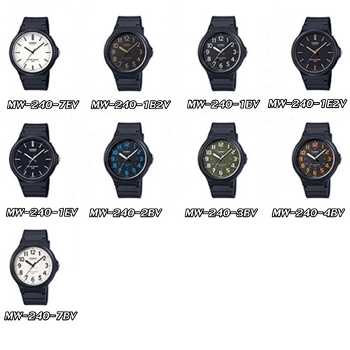ภาพหน้าปกสินค้าCASIO Standard นาฬิกาข้อมือผู้ชาย สายเรซิน รุ่น MW-240,MW-240-1B,MW-240-7E,MW-240-3B,MW-240-7B,MW-240-4B,MW-240-1B2