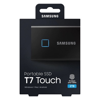Samsung T7 Touch 2TB USB3.2 Portable SSD (Black) - 1050MB/s, MU-PC2T0K/WW