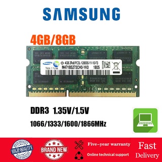 【พร้อมส่ง】หน่วยความจําโน้ตบุ๊ก Samsung 8GB DDR3L SODIMM 1066 1333 1600 1866 MHz สําหรับแล็ปท็อป