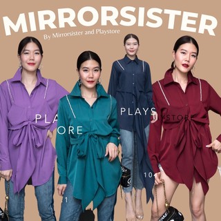 Code : 10419.1 เสื้อเชิ้ตใส่ทำงานเก๋ๆ เสื้อสีม่วง งานป้าย mirrorsister