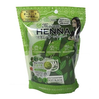 MADAM HENNA ผลิตภัณฑ์เปลี่ยนสีผม มาดาม เฮนน่า ปราศจากสารเคมี ปกปิดผมขาว สีดำ ขนาด 100 กรัม / MADAM HENNA Natural Hair Dy