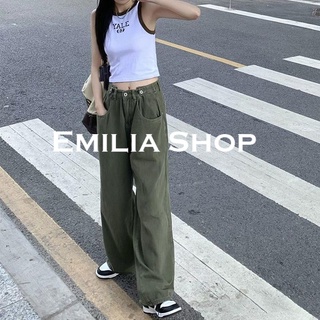 EMILIA SHOP  กางเกงขายาว กางเกงเอวสูง กางเกงขายาวผู้หญิง 2022 ใหม่  ทันสมัย Korean Style สวย ins ES220045 36Z230909