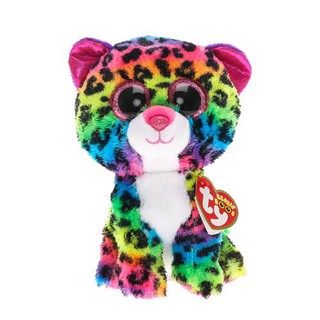 Ty Beanie boos, ตุ๊กตาแบรนด์ Ty ของแท้ ตุ๊กตาเสือดาวหลากสี ตุ๊กตาตาโต Dotty Leopard