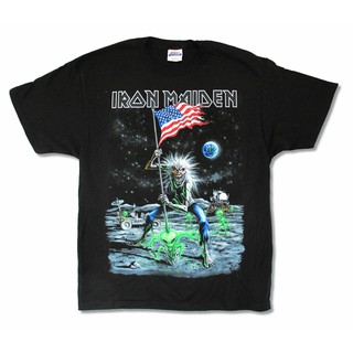 เสื้อยืดสีขาวเสื้อยืดแขนสั้น พิมพ์ลายกราฟฟิก Iron Maiden สำหรับผู้ชายS-4XL