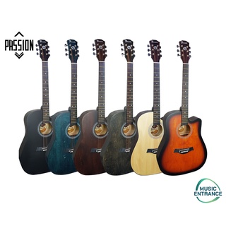 สินค้า Passion Retro 41 Acoustic Guitar กีต้าร์ โปร่ง 41 นิ้ว ( สำหรับ มือใหม่ ฟรี ปิ๊ก กีตาร์ กระเป๋า กีต้า คาโป้ )
