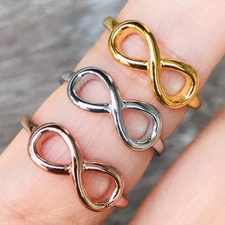 พร้อมส่ง 🚚 แหวนอินฟินิตี้ เรือนเงินแท้ เคลอบ ทอง ทองคำขาว พิ้งโกลด์ infinity ring แหวนหญิง