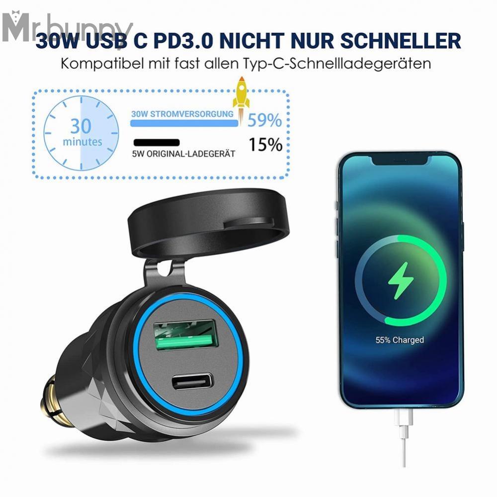 #MRBUNNY#Black 2 USB Charger Hella DIN Plug Socket Adapter For BMW ...
