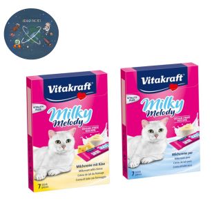 ใหม่ Vitakraft Milky Melody ครีมนมแมวเลียพร่องมันเนย