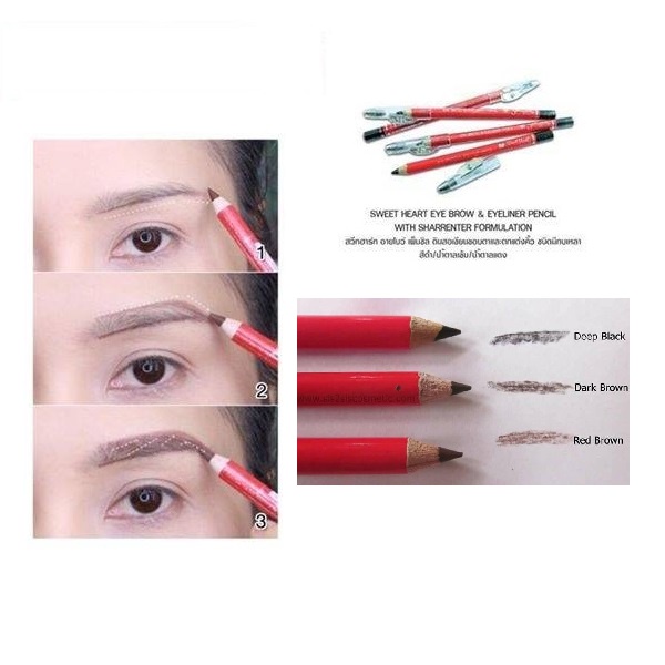 ภาพสินค้า️Sweet Heart Eyebrow & Eyeliner Pencil : สวีทฮาร์ท ดินสอเขียนคิ้ว ขอบตา กบเหลา x 1 ชิ้น dayse จากร้าน dayse บน Shopee ภาพที่ 3