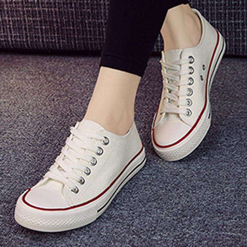 รองเท้าผ้าใบผู้หญิง-รุ่น-สีขาว-women-sneakers-running-shoes-sport-shoe-flat-lace-up-shoes-white-รองเท้าผ้าใบผญ