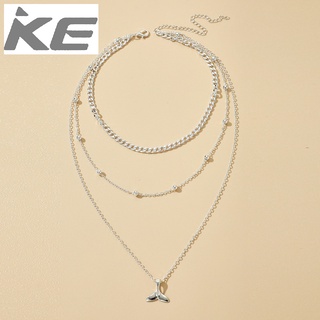 MultiFishtail Necklace Simple Alloy Ball Clavicle Chain Women for girls for women low price