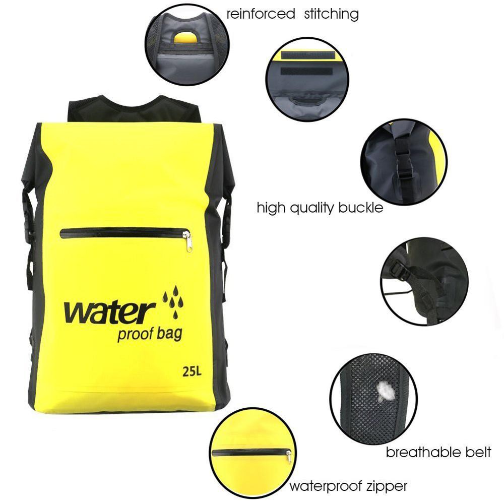 ภาพสินค้าSG กระเป๋าเป้สะพายหลังกันน้ำ 25L waterproof bag ใส่ว่ายน้ำ ล่องแก่ง พายเรือ จากร้าน saygoodshop บน Shopee ภาพที่ 2