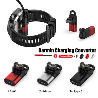 สินค้า อะแดปเตอร์แปลงที่ชาร์จ Type C Micro USB IOS ตัวเมีย เป็น 4pin สําหรับ Garmin Forerunner 255 745 Venu2 S plus instinct 2 Vivoactive 3 4 4S 245