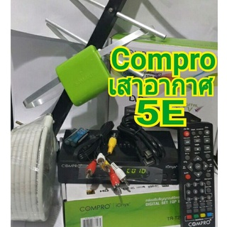 ภาพขนาดย่อของสินค้ากล่องทีวีดิจิตอล COMPRO พร้อมเสาอากาศ5Eสาย10ม