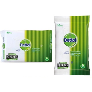 (2 ขนาด) Dettol Antibacterial Wet Wipe เดทตอล แอนตี้แบคทีเรีย ผ้าเช็ดทำความสะอาดผิวแบบเปียก