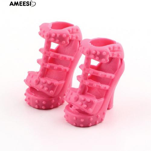 ameesi-ลักษณะที่แตกต่าง-12-คู่สีสันน่ารัก-assorted-สำหรับตุ๊กตาบาร์บี้-doll-รองเท้า